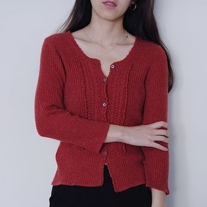 Cashmere red cardigan
